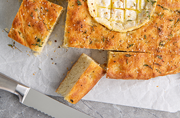 French style focaccia with Camembert