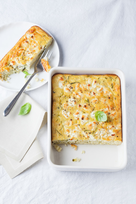 Courgette and Chèvre Clafoutis Courgette and Chèvre Clafoutis