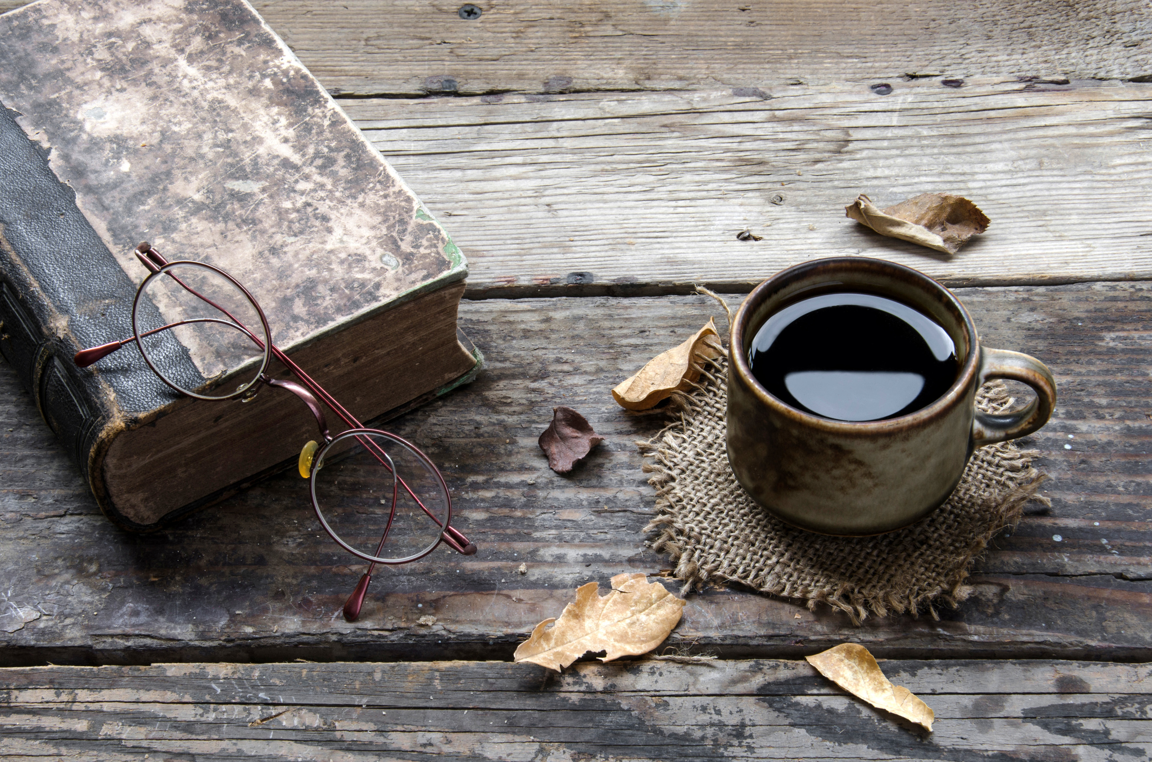 A book and a coffee A book and a coffee
