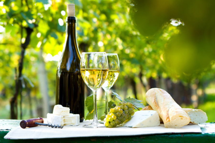 Wine and cheeses