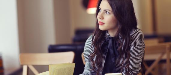 Woman in a coffee shop