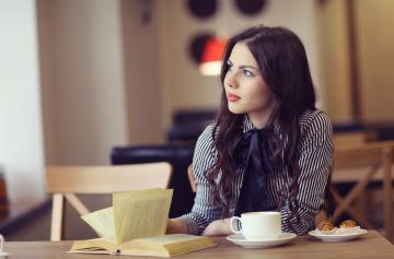 Woman in a coffee shop